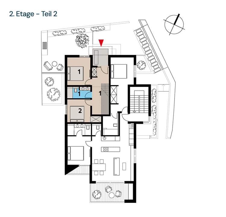 Grundriss 2. Stock, 2. Teil