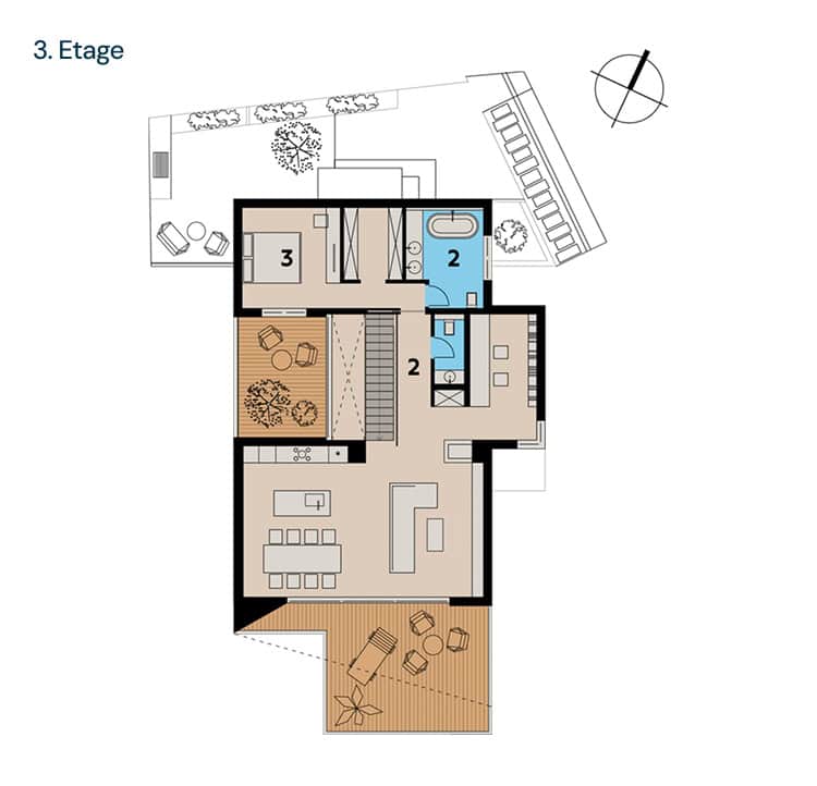 Grundriss des 3. Stockwerks